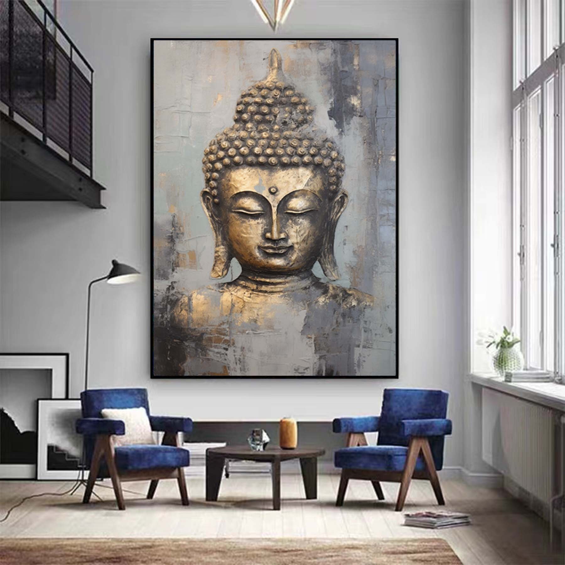 Buddha Fine Art Buddha Canvas Painting Zen Wall Art Figurative Wall Art ...