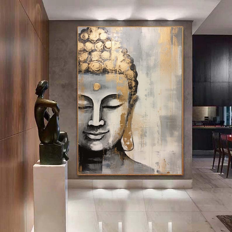 Buddha Fine Art Buddha Canvas Painting Zen Wall Art Figurative Wall Art ...