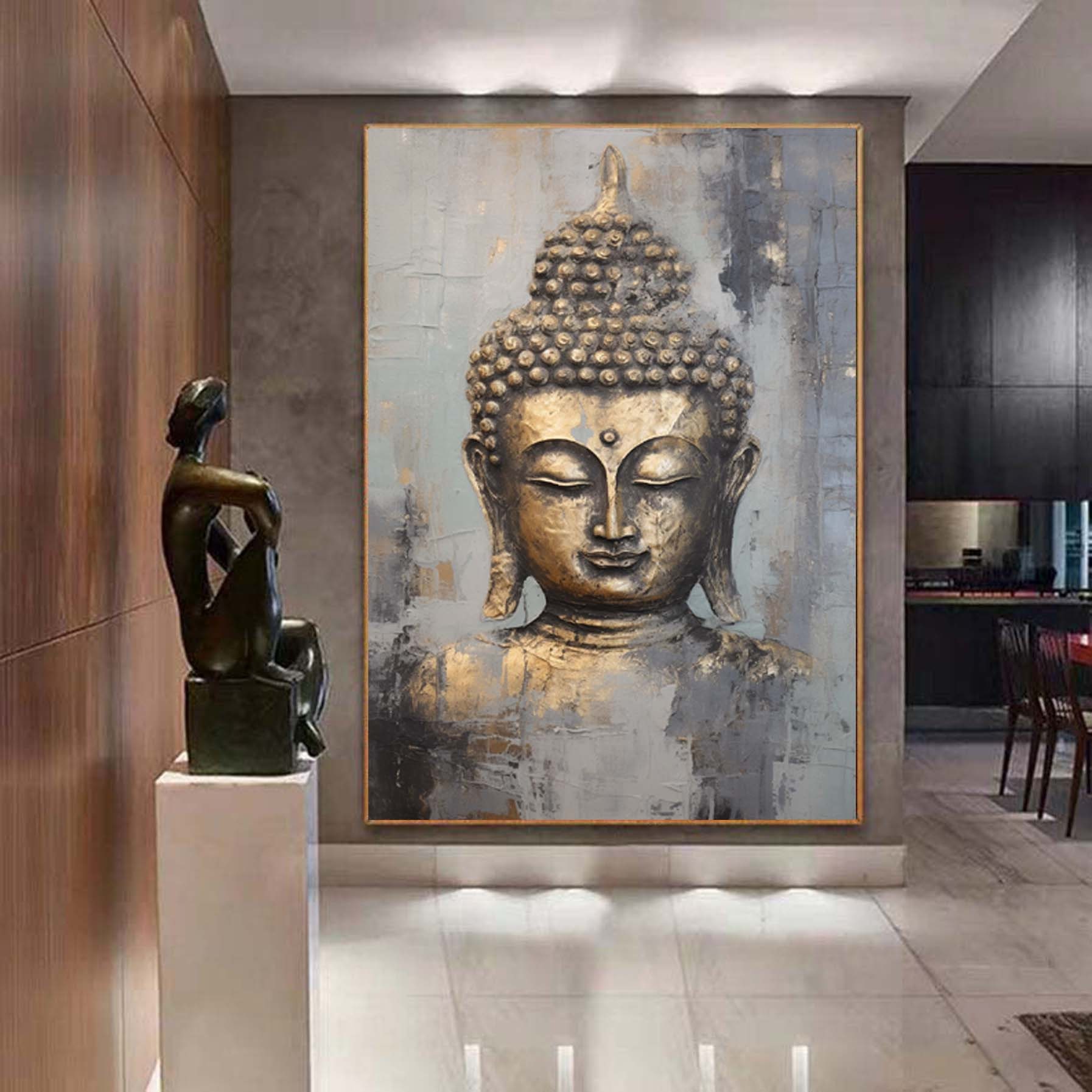 Buddha Fine Art Buddha Canvas Painting Zen Wall Art Figurative Wall Art ...