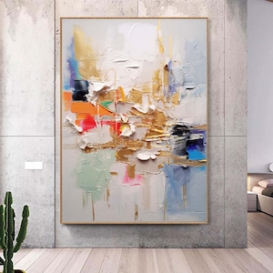 Large abstract painting,Palette knife painting,Colors abstract wall art,modern abstract canvas,large canvas art, acrylic painting