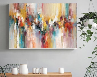 Large abstract painting,Palette knife painting,Colors abstract wall art,modern abstract canvas,large canvas art, acrylic painting