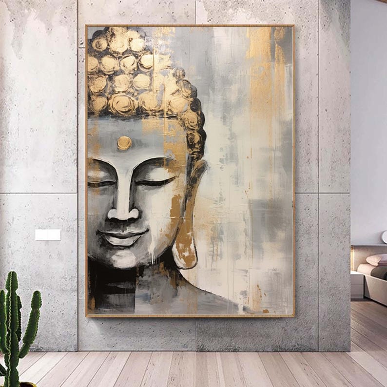 Buddha Fine Art Buddha Canvas Painting Zen Wall Art Figurative Wall Art ...