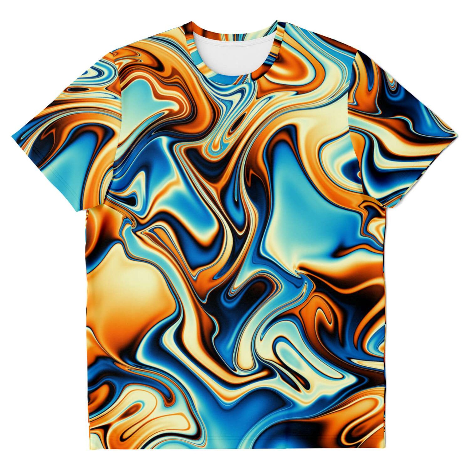 Discover Liquid Spirals Waves Paint Psychedelic DMT LSD EDM Festival Abstract 3D T Shirt