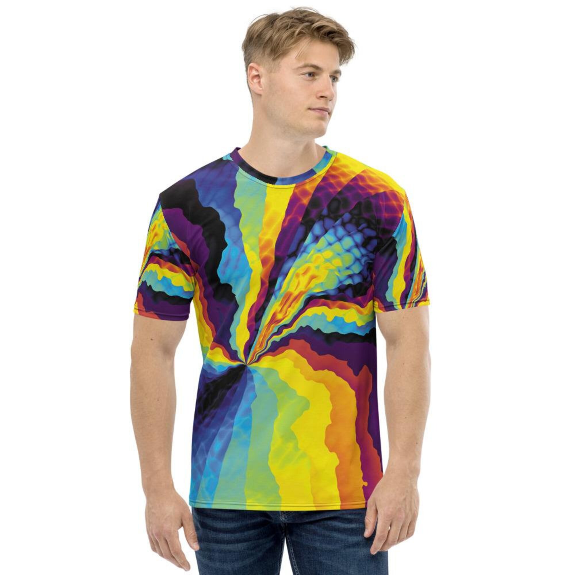 Discover Colorful Psychedelic Rainbow Pinch Swirl Trippy 3D T Shirt