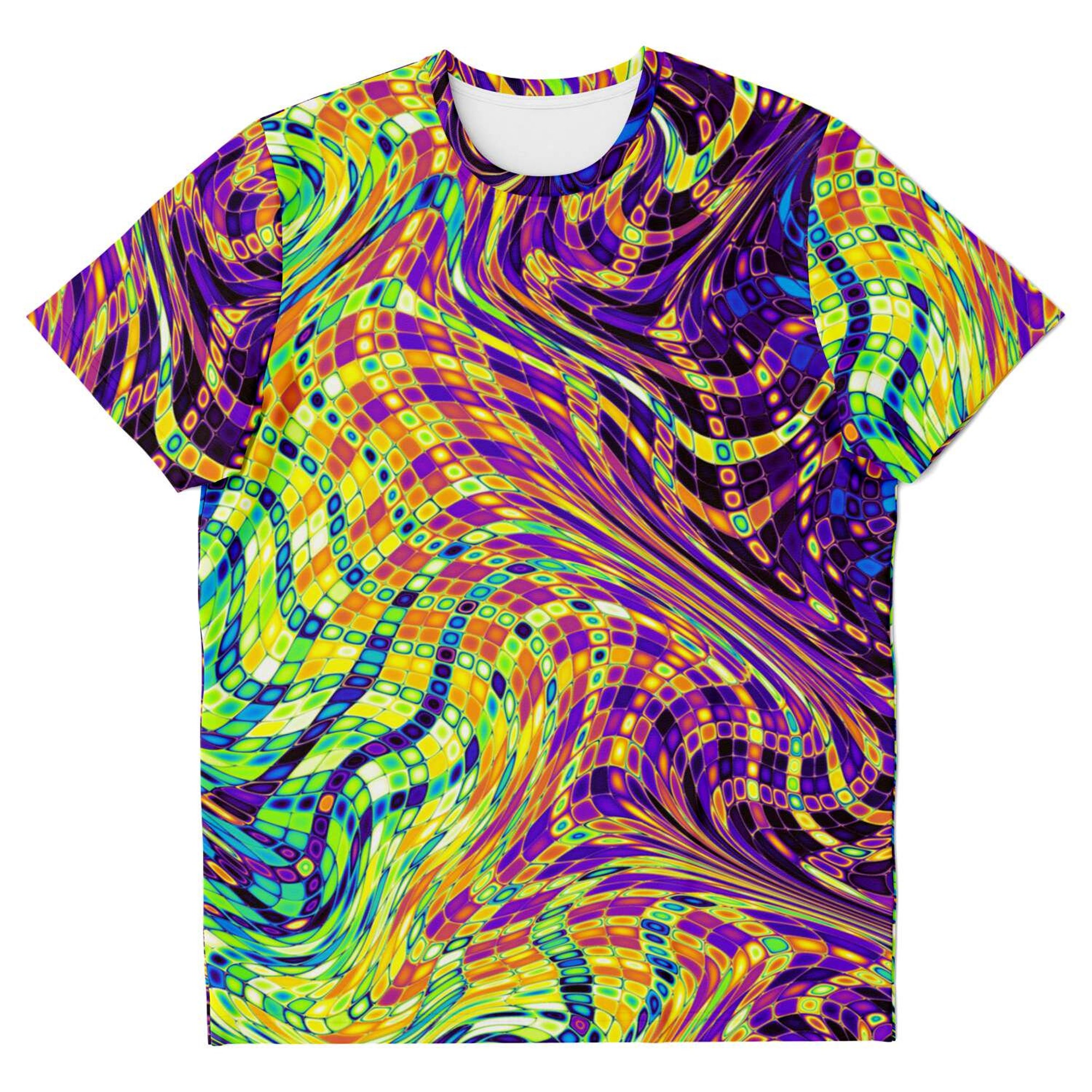 Discover Abstract Psychedelic Waves Edm String Color Retro 3D T Shirt