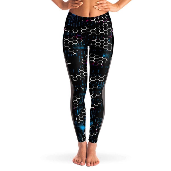 Broken Matrix Code Mesh Pocket Leggings