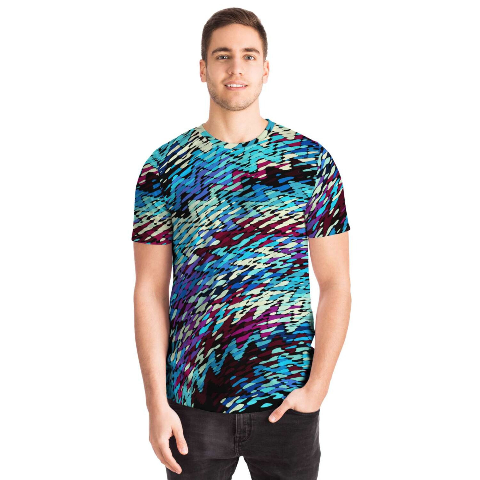 Beach Waves Ocean Wave Effect Abstract Tropical Psychedelic 3D T Shirt
