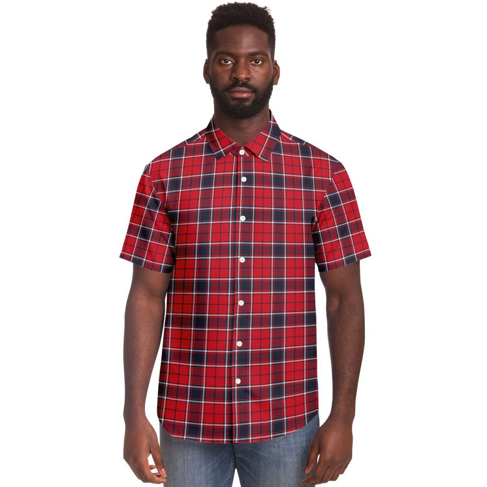 Red Black Check Plaid Print Shirt - Etsy