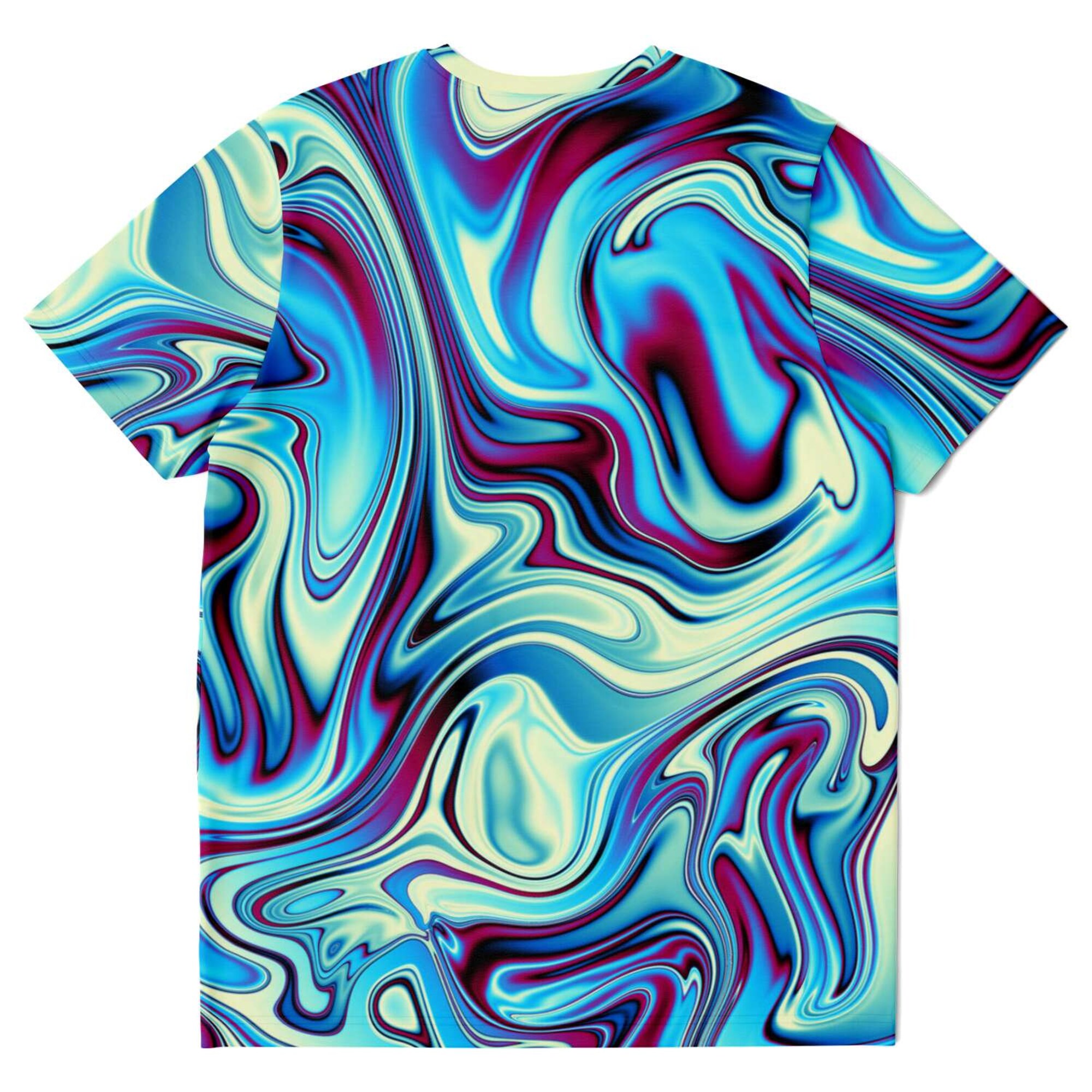 Aqua Ocean Blue Liquid Waves Swirls Psychedelic DMT 3D T Shirt