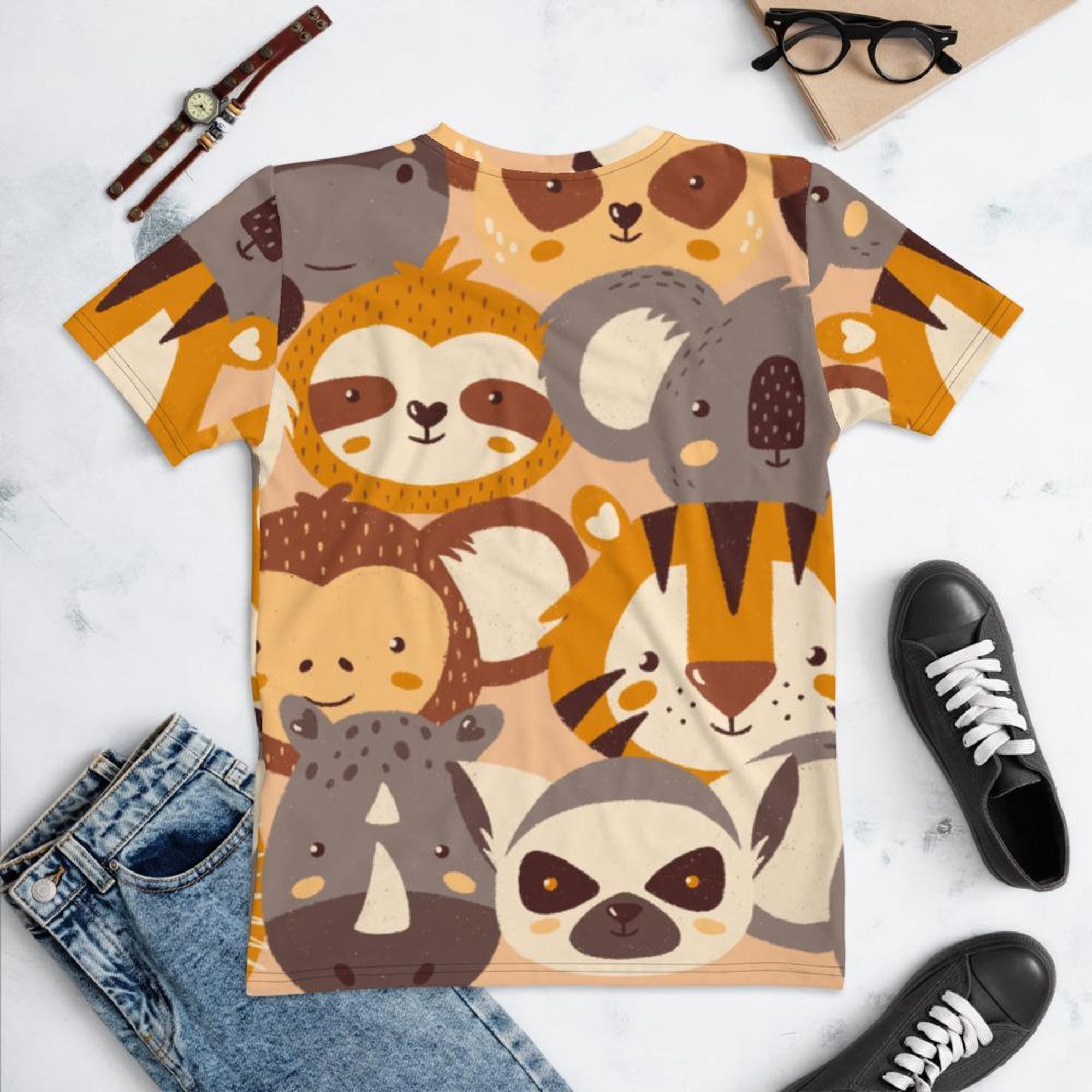 Discover Cute Jungle Forest Animals 3D T-shirt