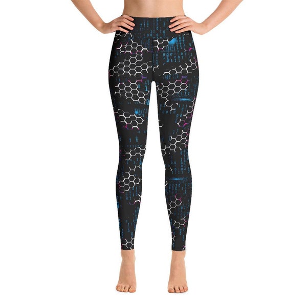 Broken Matrix Code Yoga Leggings