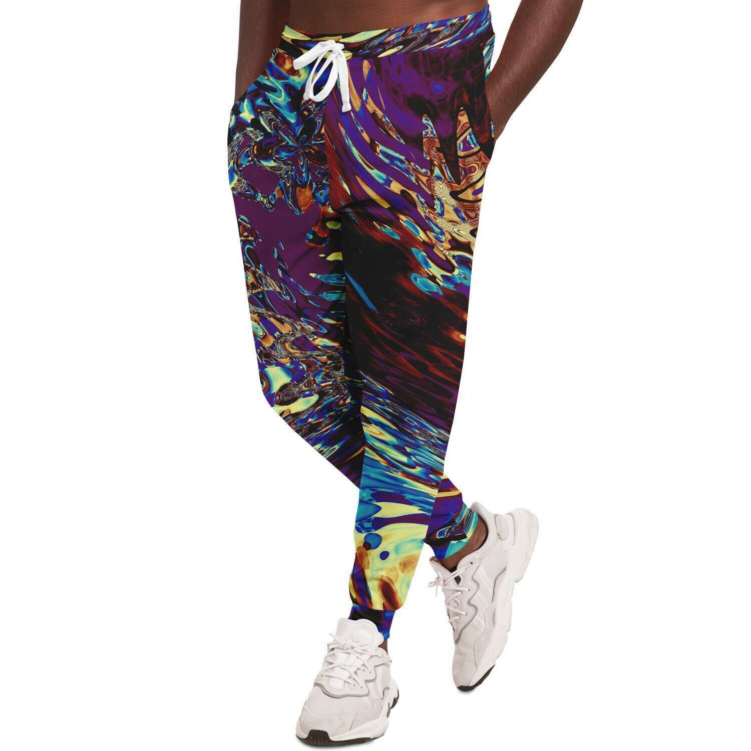 Discover Abstract Bohemian Spiral Waves Effect Nature Stones Athletic Joggers