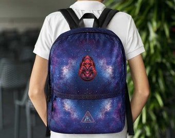 Women Men School Bag Canvas Galaxy Backpack Starry Sky Rucksack Travel Sport Bag 