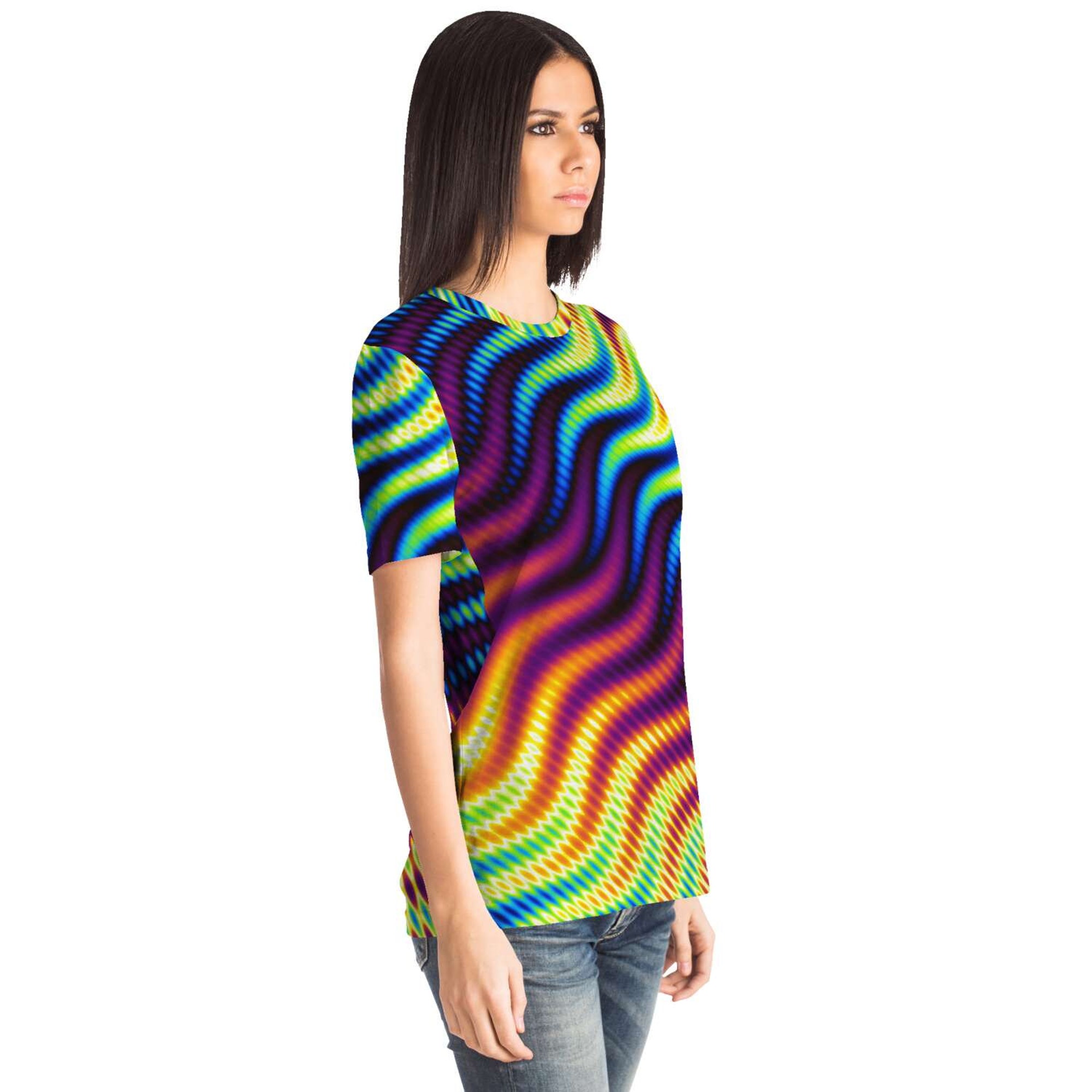 Colorful Waves Sporty Graphic Psychedelic Strokes 3D T Shirt