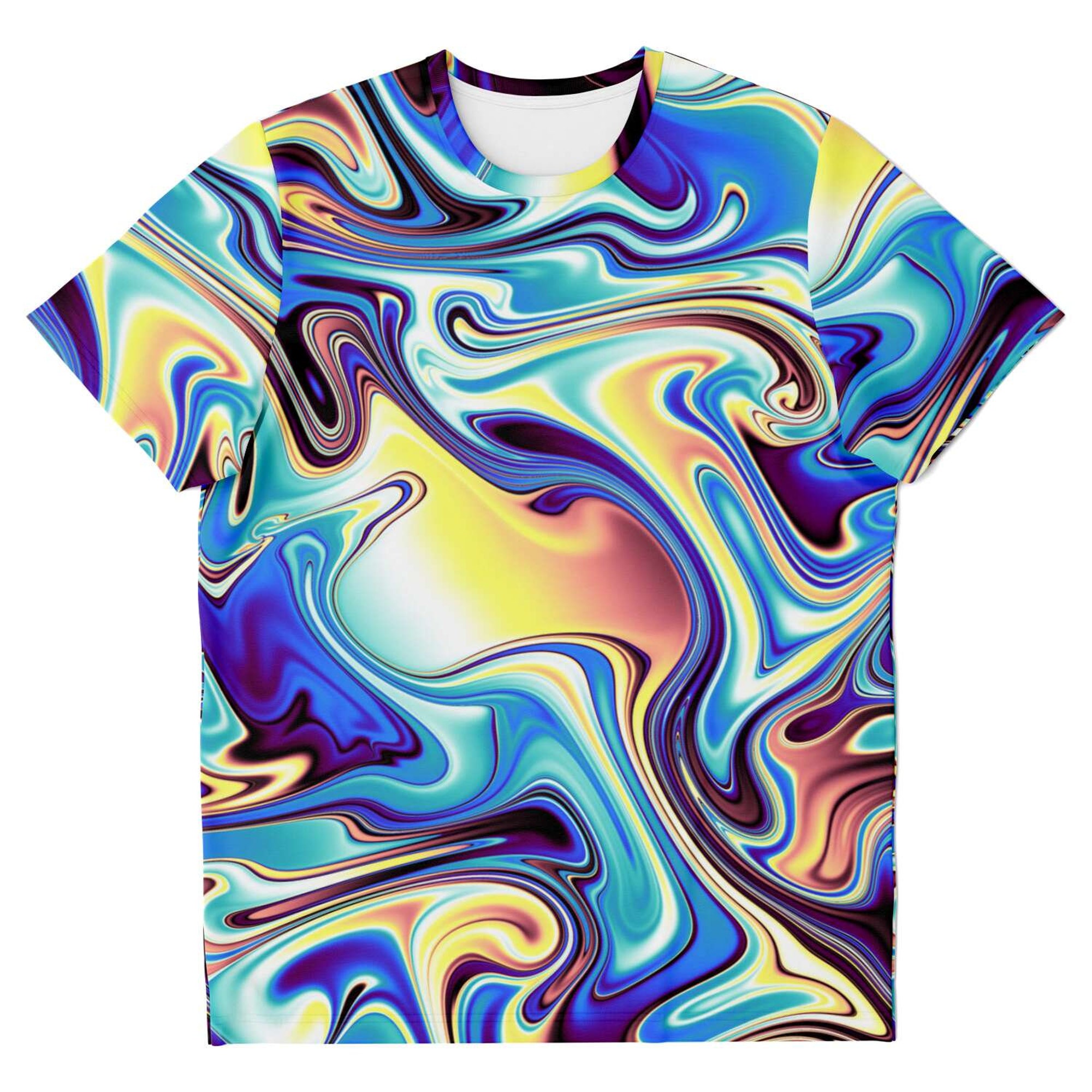 Discover Colorful Abstract Psychedelic Liquid Waves Ripple Effect 3D T Shirt