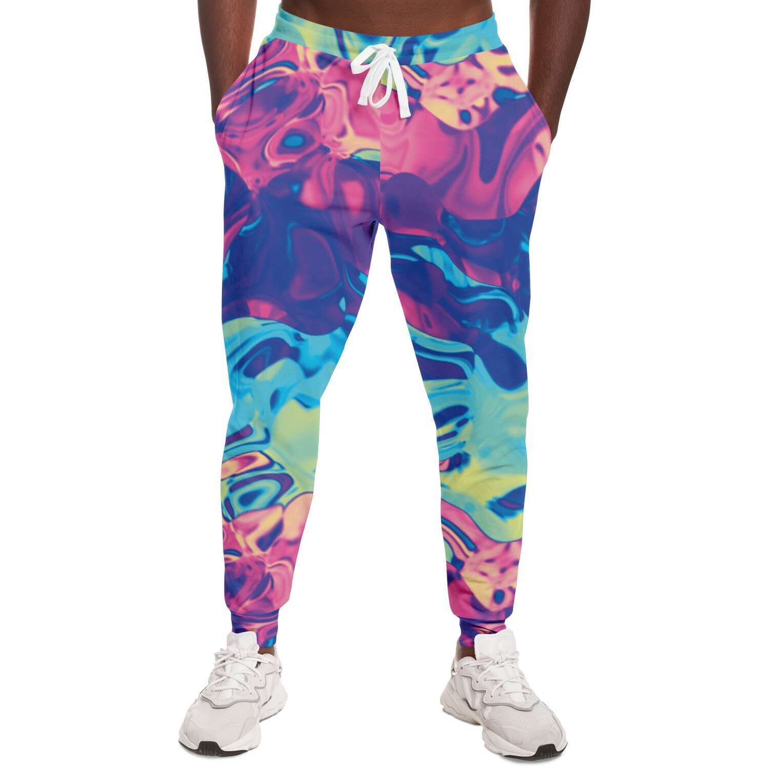 Colorful Holographic Iridescent Athletic Joggers