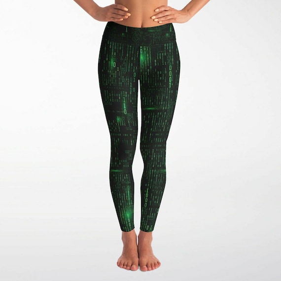 Binary Code High Waist Yoga Leggings, Matrix Leggings -  Canada