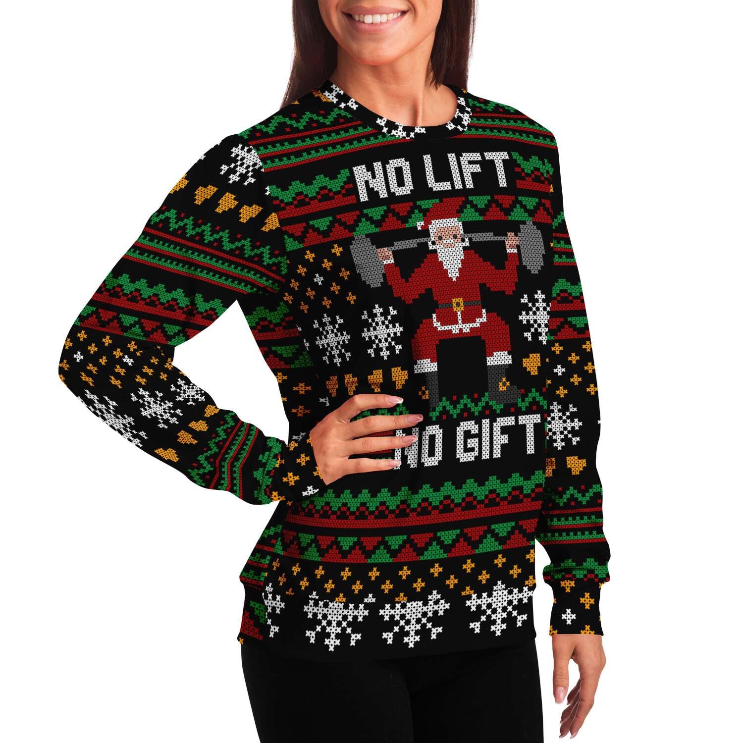 Discover Funny Gym Lifting Christmas Sweatshirt, Ugly Christmas Sweater