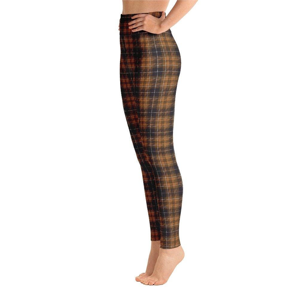 GREEN Tartan PLAID LEGGINGS Womens Plaid Leggings Yoga Pants Yoga