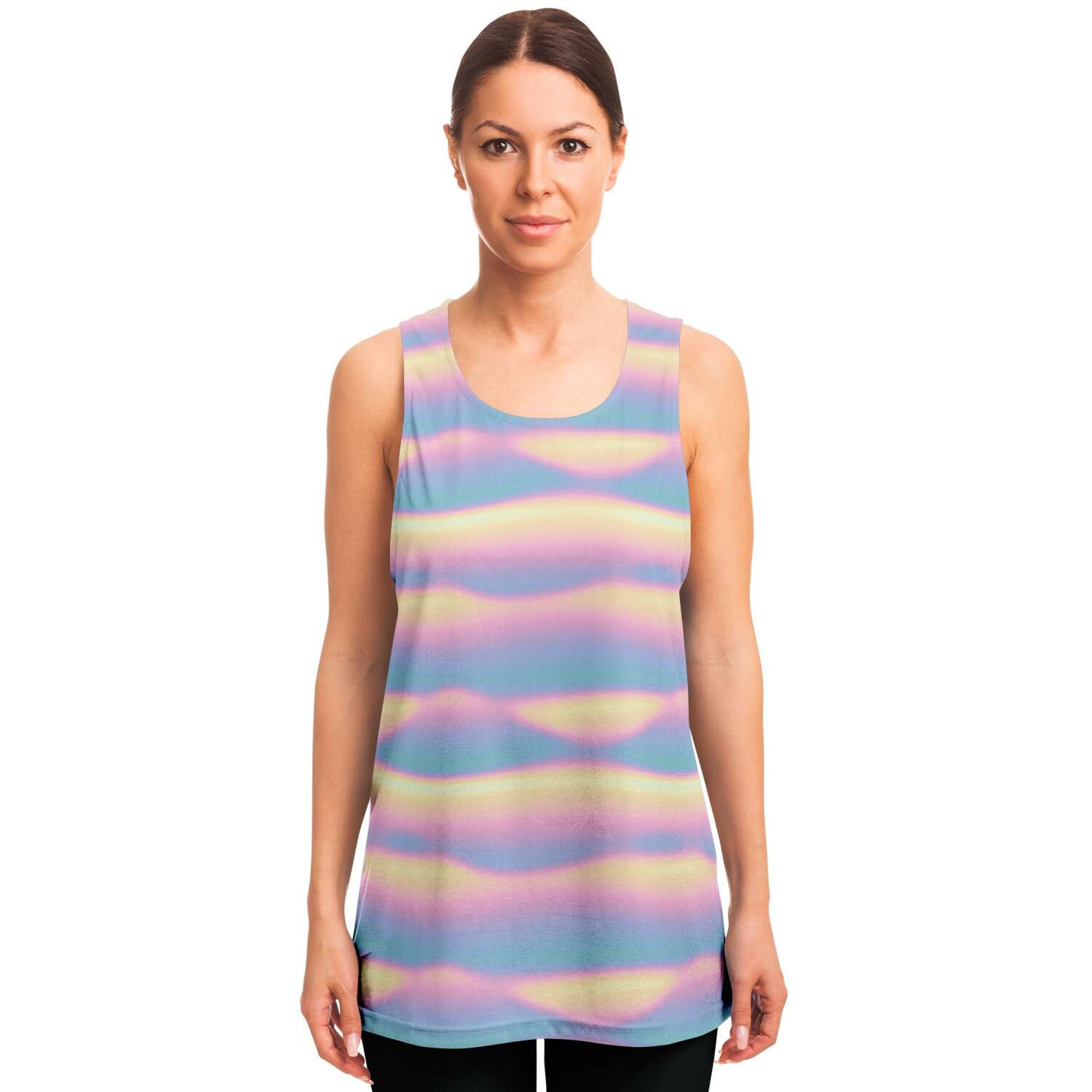 Holographic Iridescence Clouds Print 3D Tank Top
