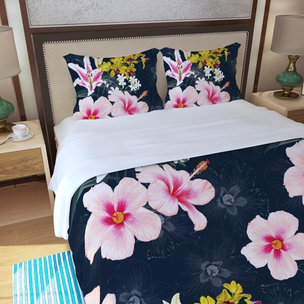 Island Hibiscus 3-Piece Quilted Bedding Set NCU0DV1955 main image 0