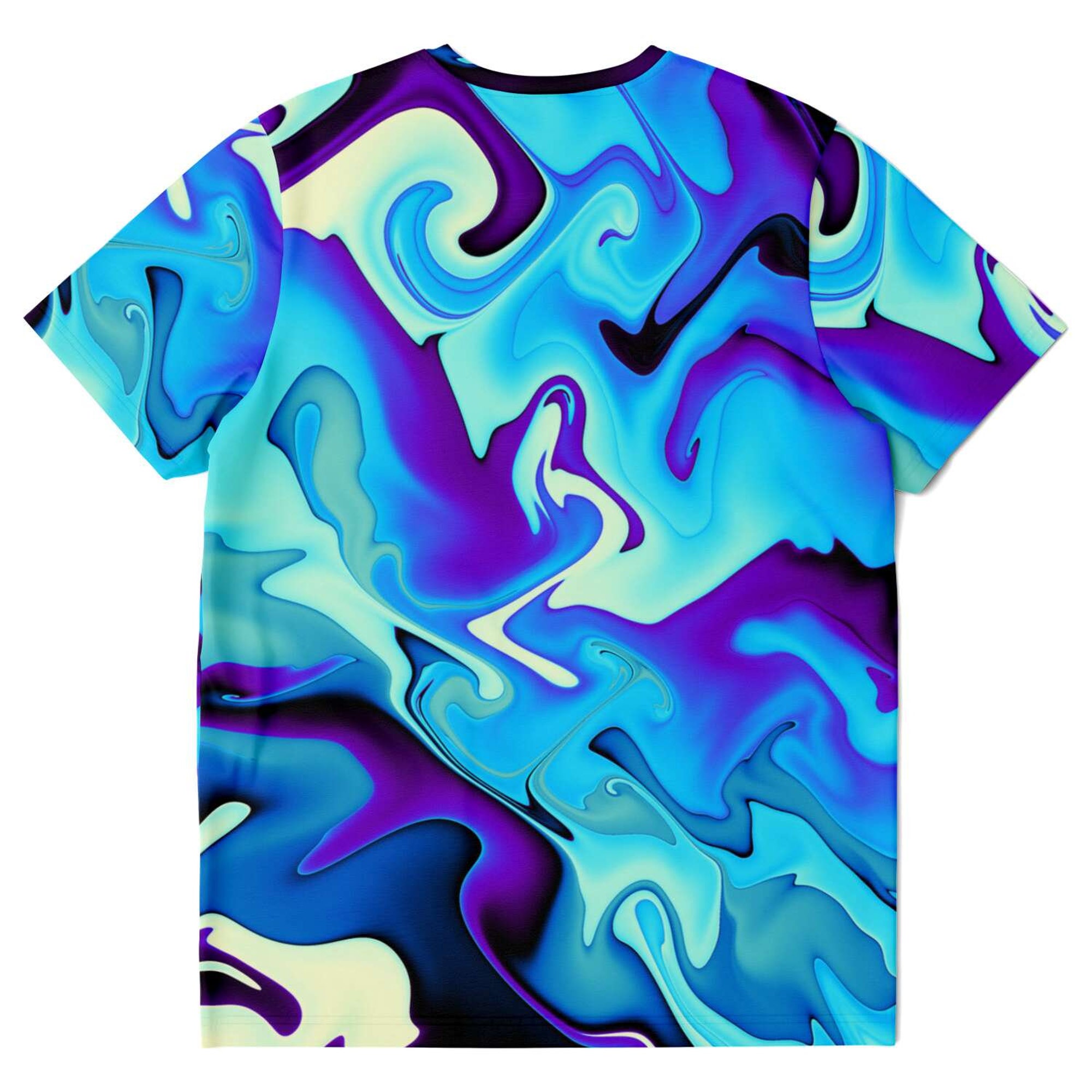 Purple Blue Urban Camo Street Style Psychedelic Liquid Waves Paint Edm 3D T Shirt