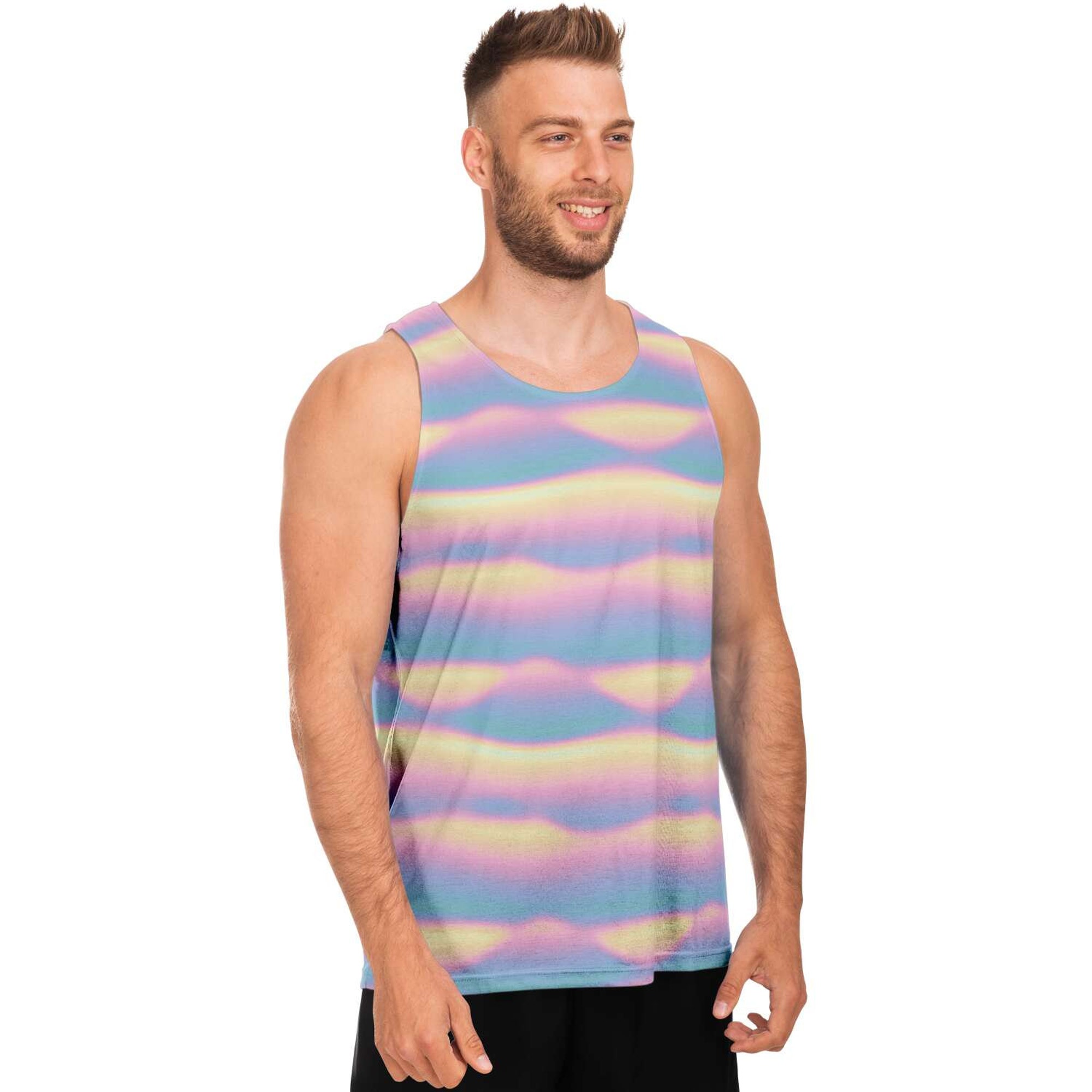 Holographic Iridescence Clouds Print 3D Tank Top