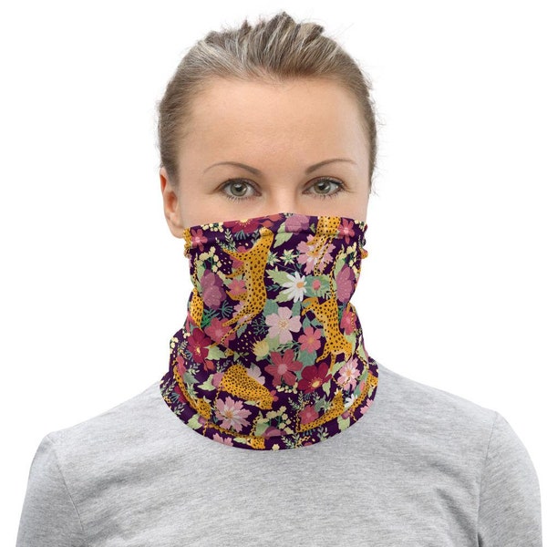 Floral Leopard Designer Neck Gaiter Bandeau Bandana Face Cover Wrist Band