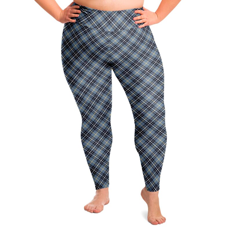 Grey Checks Plaid Pattern Plus Size 