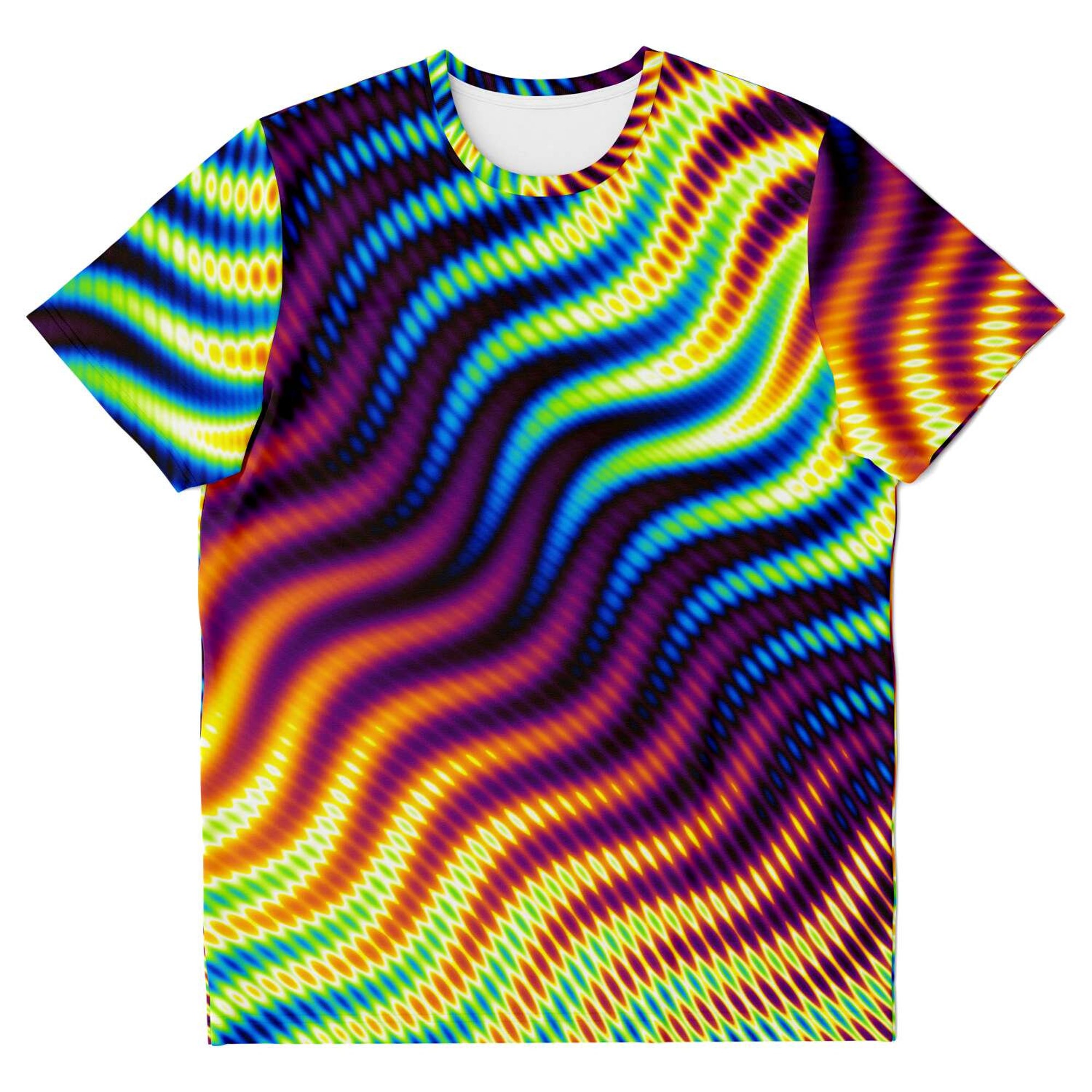 Discover Colorful Waves Sporty Graphic Psychedelic Strokes 3D T Shirt