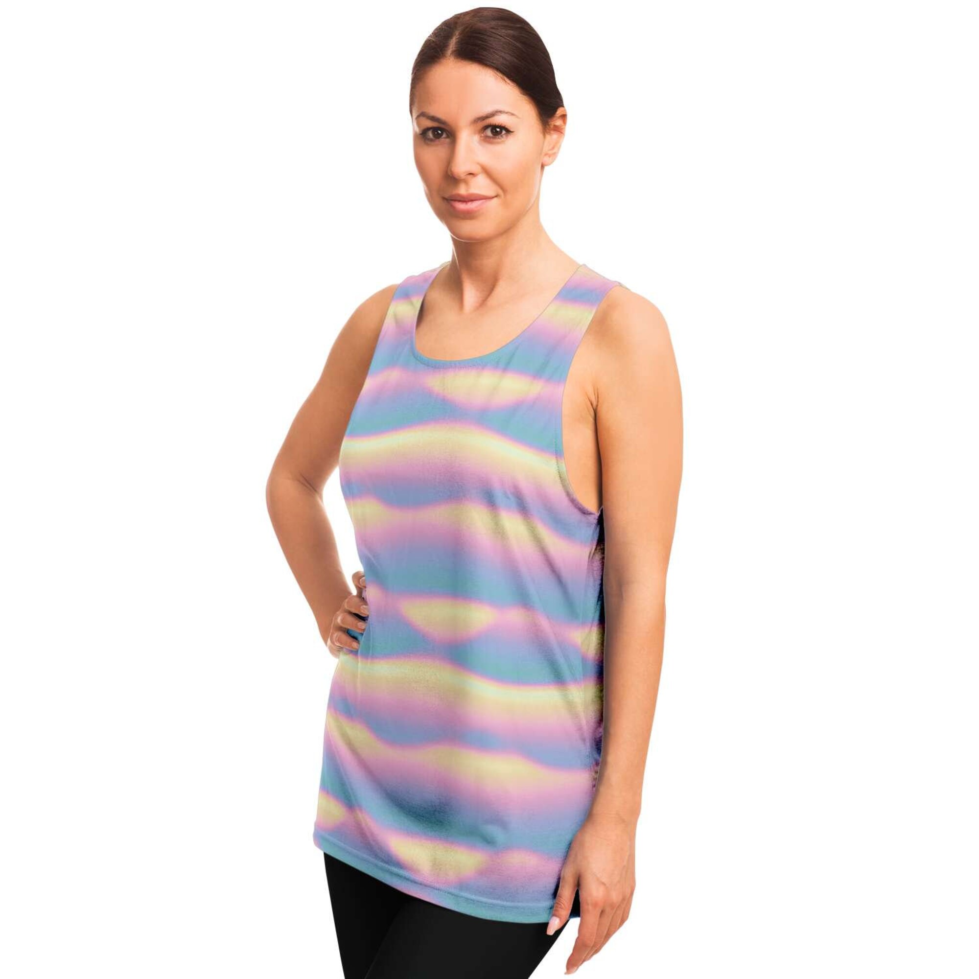 Holographic Iridescence Clouds Print 3D Tank Top