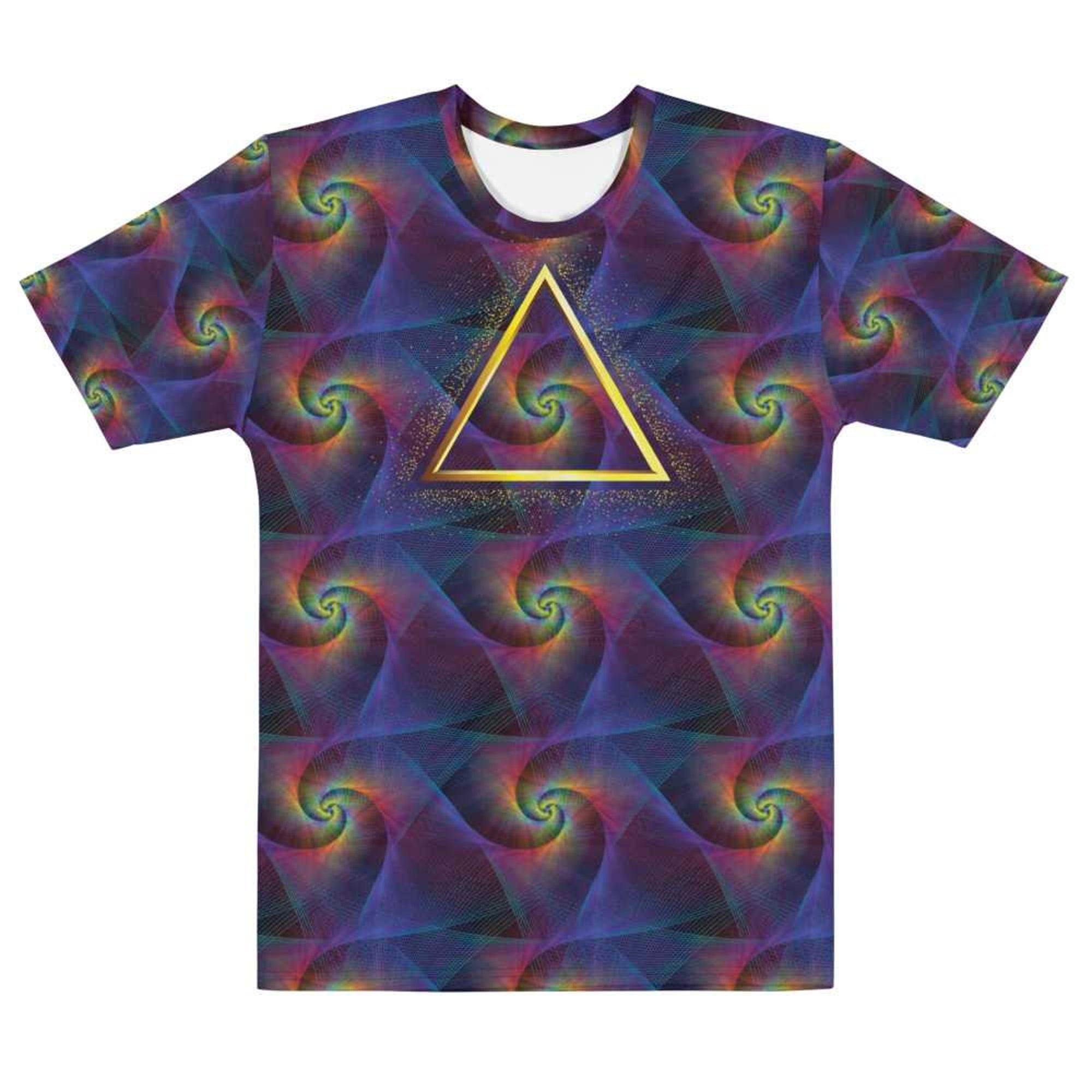 Triangular Vortex Spirals Holographic 3D T Shirt