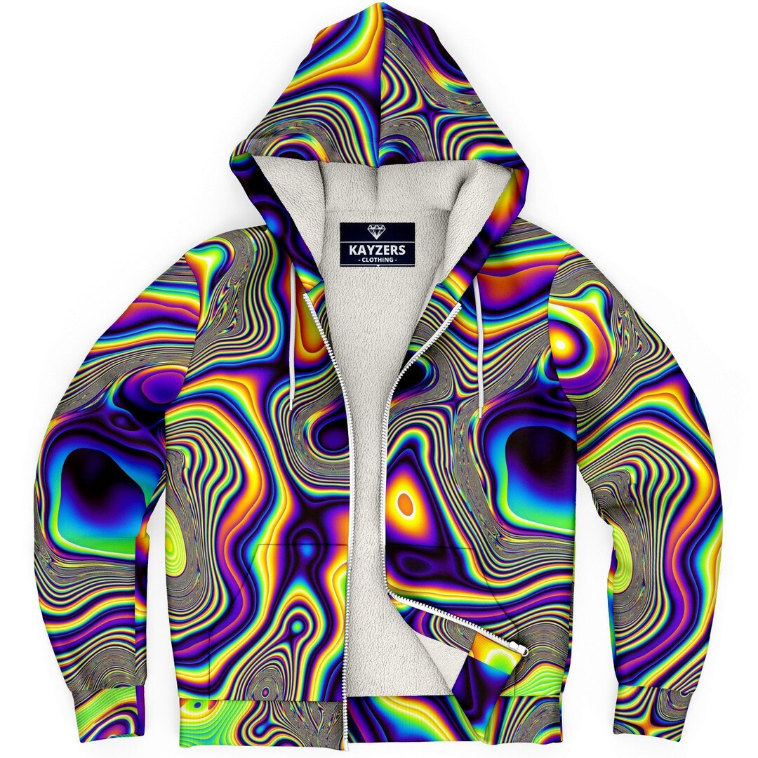 Zigzag Psychedelic Optical illusion Women's Zip Up Hoodie