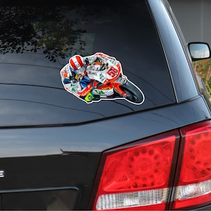 Marco Simoncelli car window decal, Motogp window sticker, van decal, Motorcycle car decal, Interior Car Window sticker, Motorcycle gift