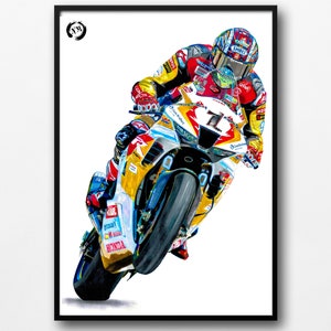 Impresión de John McGuinness, póster de arte de pared de motocicleta con dibujo a lápiz, regalos de motocicleta IOMTT, TT de la Isla de Man, regalo de motociclista, regalos para hombres,