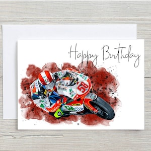 Biglietto Marco Simoncelli, biglietto di auguri MotoGP, biglietto di auguri Moto, regalo di compleanno Moto, biglietto fatto a mano, regalo per lui, regalo per uomo