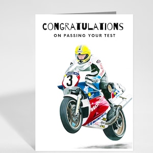 Joey Dunlop Motorbike Test Pass Card, Gefeliciteerd met het slagen voor uw test, Net geslaagd motorkaart, Fietstest, Biker cadeau