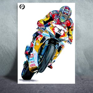 John McGuinness Isle of Man TT Print: Motorcycle Art, Biker Gift