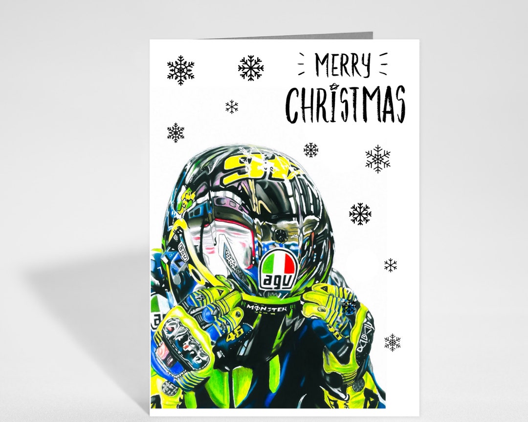 Rossi Christmas Card Motogp Greetings Card Motorcycle Gift Etsy UK