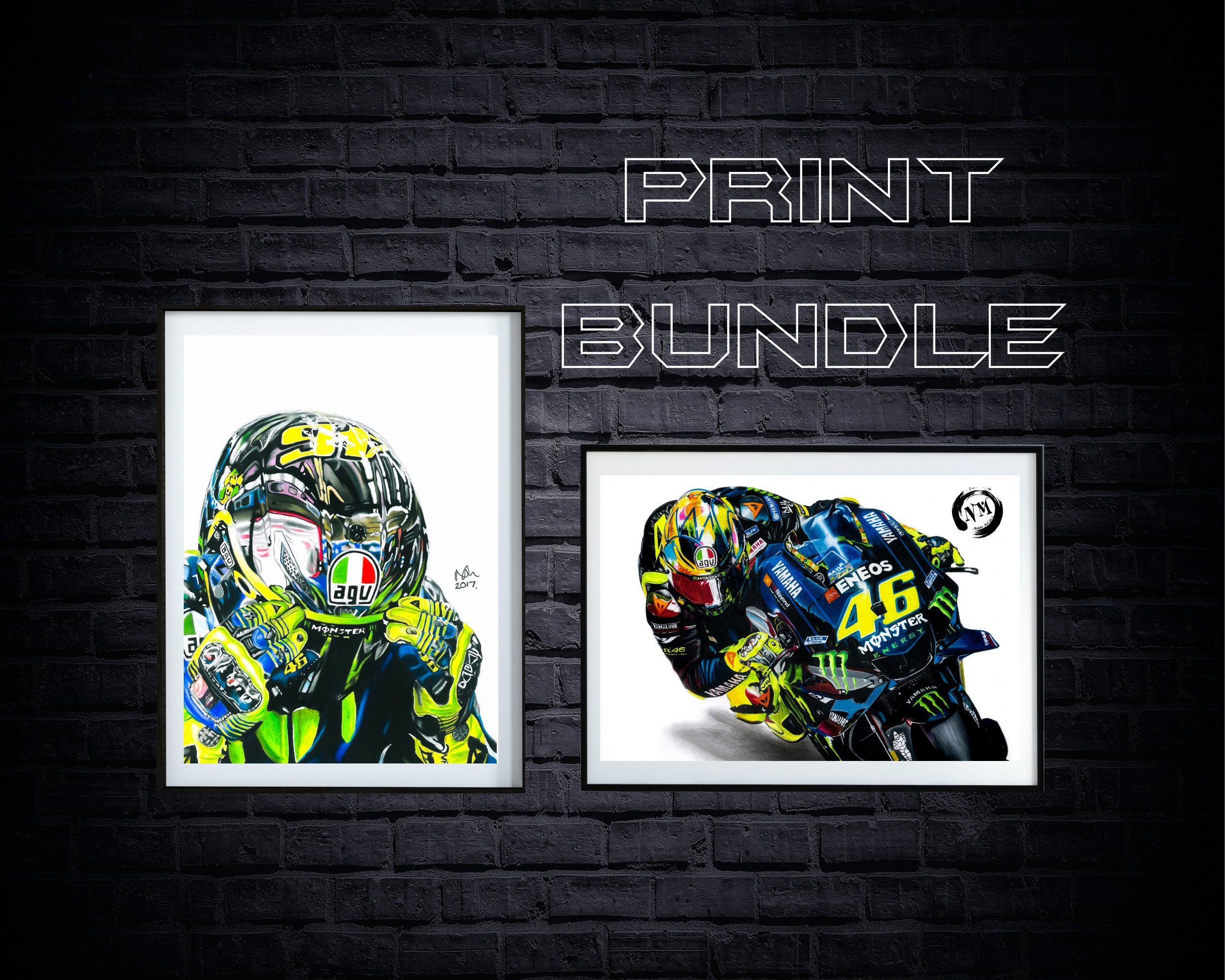 VALENTINO ROSSI Canvas Poster Motorcycle Racing World Champion Painting Wall Art 