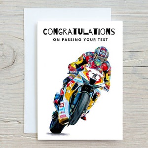 John McGuinness Motorbike Test Pass Card, Gefeliciteerd met het behalen van uw test, Net geslaagd motorkaart, Fietstest, Biker cadeau