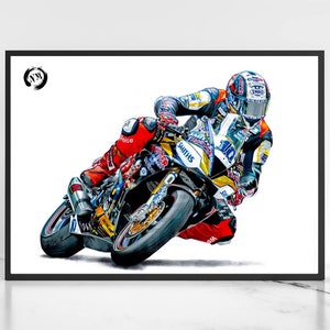 Peter Hickman Kunstdruck, IOMTT Bleistift Zeichnung, Motorrad Wandkunst, Isle of Man TT Kunstwerk, Motorrad Geschenke, Geschenk für Ihn, Geschenke für Papa