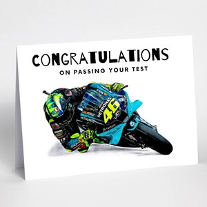 Valentino Rossi Motorbike Test Pass Card, Gefeliciteerd met het behalen van uw test, Net geslaagd motorkaart, Fietstest, Biker cadeau