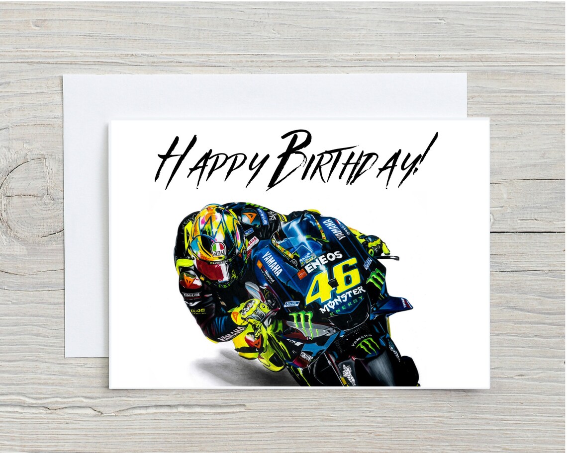 Carte danniversaire Valentino Rossi carte de vœux Motogp