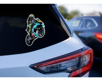 Valentino Rossi Car Window Decal: Motorcycle Racing Sticker