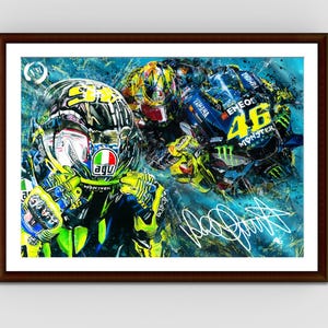 Valentino Rossi Wandkunst, Bleistiftzeichnung Druck, VR46 Poster, Einzigartiges Motorrad Poster, Motorrad Geschenke für Ihn, Geschenk für Papa,