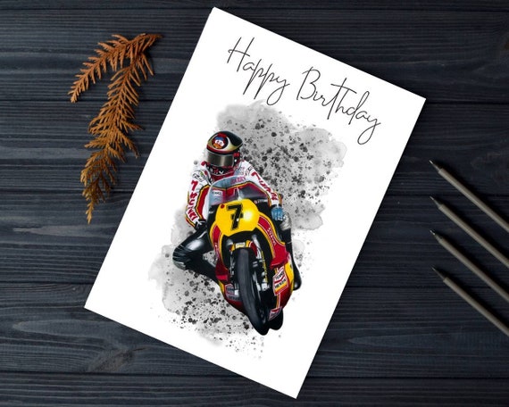 Barry Sheene Birthday Card Motogp Card Motorcycle Art Biker - Etsy