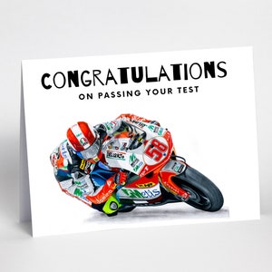 Marco Simoncelli Motorbike Test Pass Card, Gefeliciteerd met het behalen van uw test, Net geslaagd motorkaart, Fietstest, Biker gift