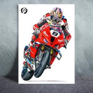 Davey Todd Art Print: Isle of Man TT Motorcycle, Hand-Drawn Pencil Portrait