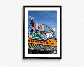 Coney Island / New York / USA / Brooklyn / Nathan's Hotdogs / Decoratie / Fotolijst / Fine Art